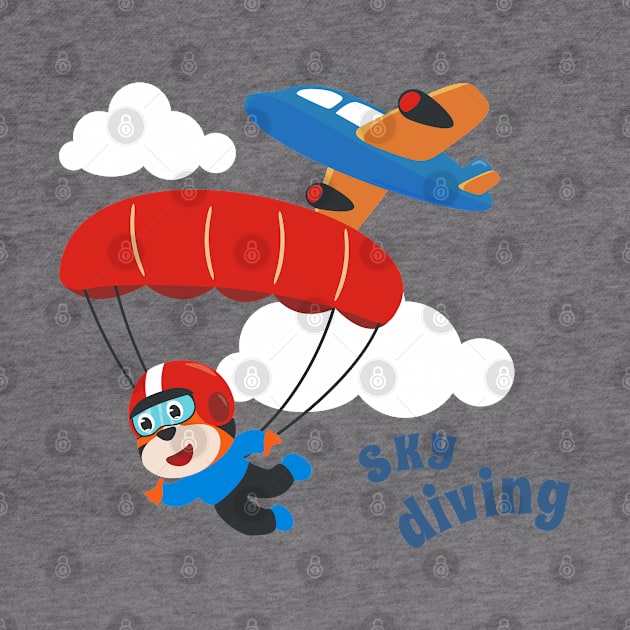 Vector illustration of a cute skydiver. by KIDS APPAREL